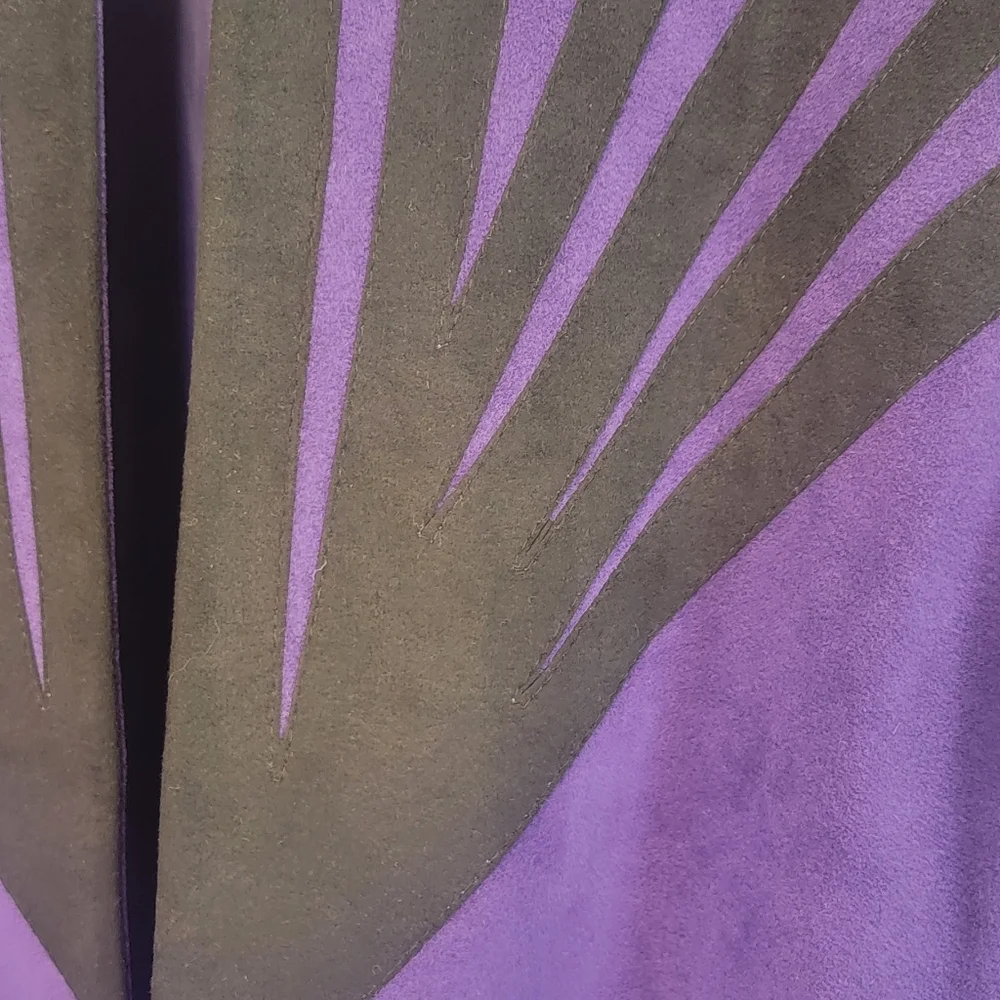 Vintage Samuel Robert By Peter Hatsi Androu Womens Suede Purple Blazer Size 14‎